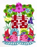中国茶・中国雑貨・ハスカップの「ゆの美」中国素材のお部屋 中国切絵　『中国文字　韓』
